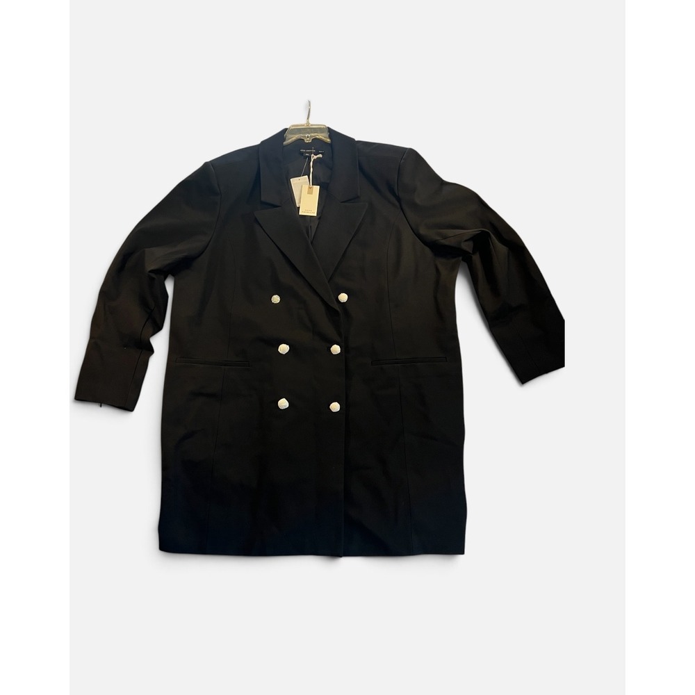 Good American Black Executive Double Breasted Crystal Button Blazer 5XL GJK0162